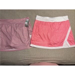 PGA Tour Pink Mini Skirt with White Waist and Hem size large golf